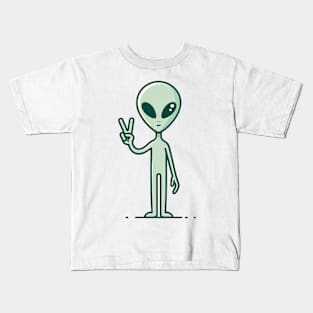 peace alien Kids T-Shirt